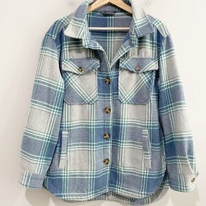 MEMBER’S MARK Plaid Shacket Pockets Size Small